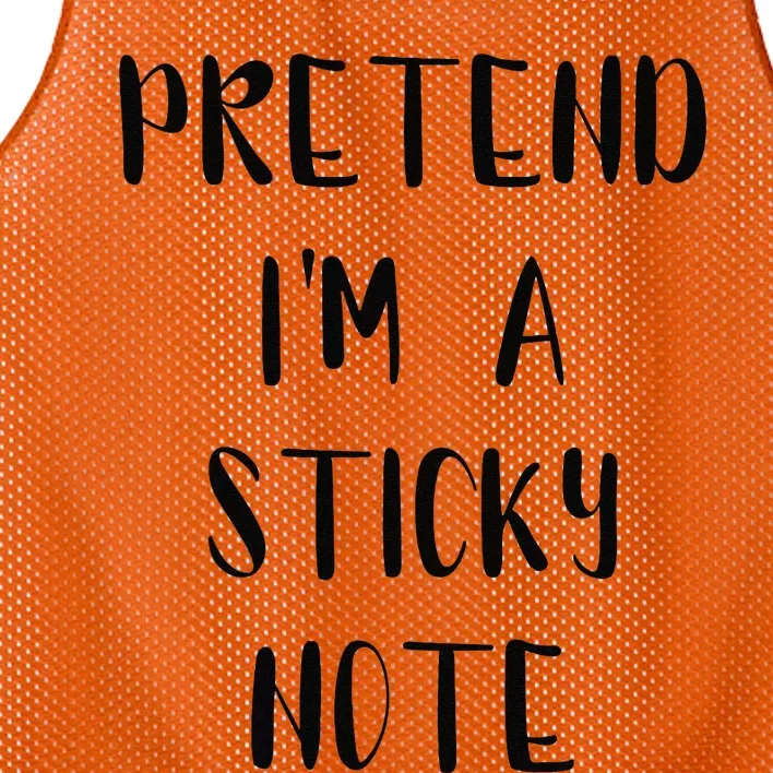 Pretend IM A Sticky Note Funny Lazy Easy Outfit Halloween Mesh Reversible Basketball Jersey Tank