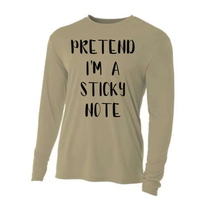 Pretend IM A Sticky Note Funny Lazy Easy Outfit Halloween Cooling Performance Long Sleeve Crew