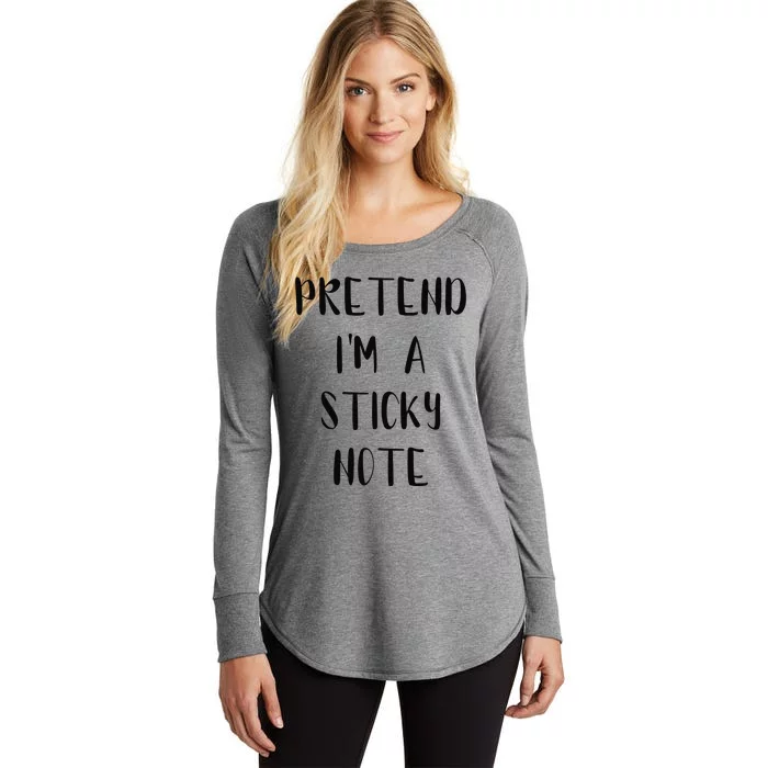 Pretend IM A Sticky Note Funny Lazy Easy Outfit Halloween Women's Perfect Tri Tunic Long Sleeve Shirt