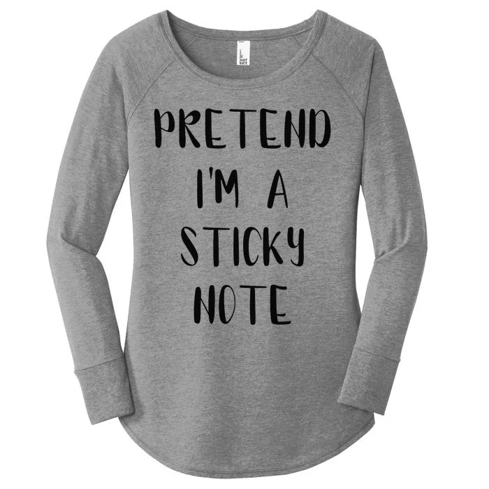 Pretend IM A Sticky Note Funny Lazy Easy Outfit Halloween Women's Perfect Tri Tunic Long Sleeve Shirt