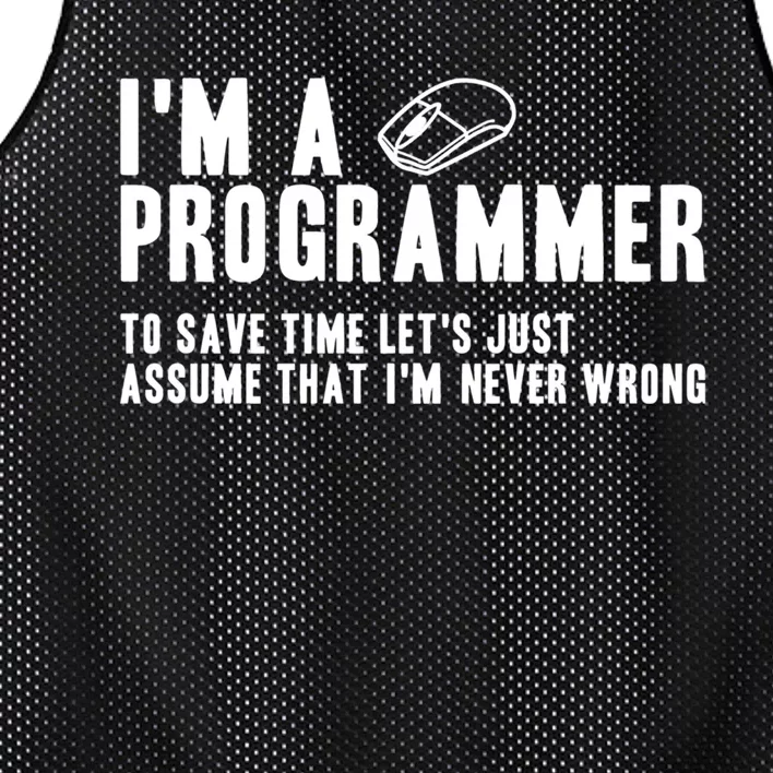 Programmer Is Always Right Software Engineer Programming Gift Mesh Reversible Basketball Jersey Tank