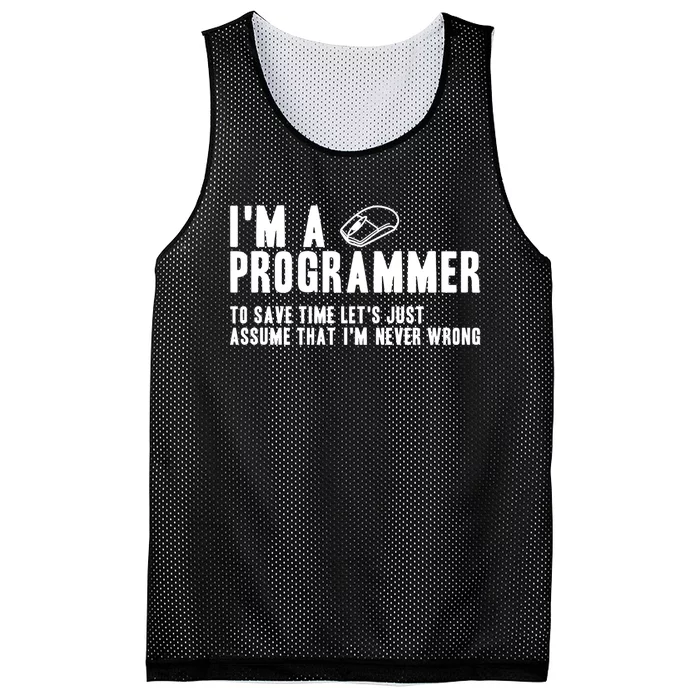 Programmer Is Always Right Software Engineer Programming Gift Mesh Reversible Basketball Jersey Tank