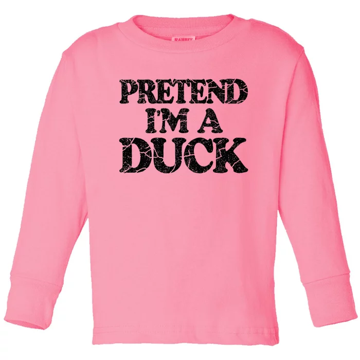 Pretend IM A Duck Diy Easy Halloween Costume Toddler Long Sleeve Shirt