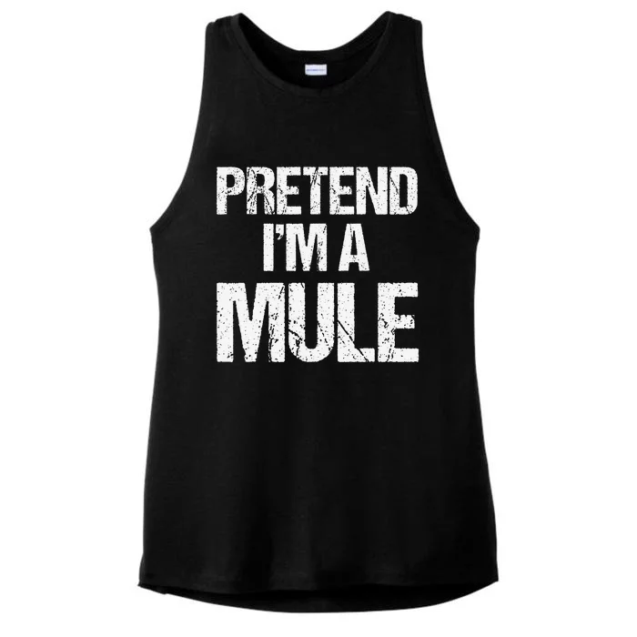 Pretend I'm A Bat Funny Lazy Halloween Costume Ladies Tri-Blend Wicking Tank