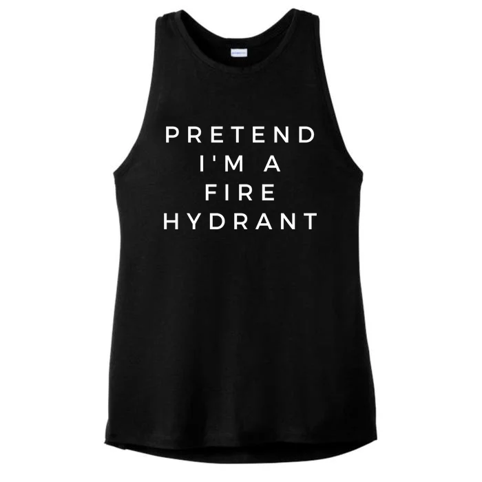 Pretend Im A Fire Hydrant Costume Halloween Firefighter Gift Ladies Tri-Blend Wicking Tank