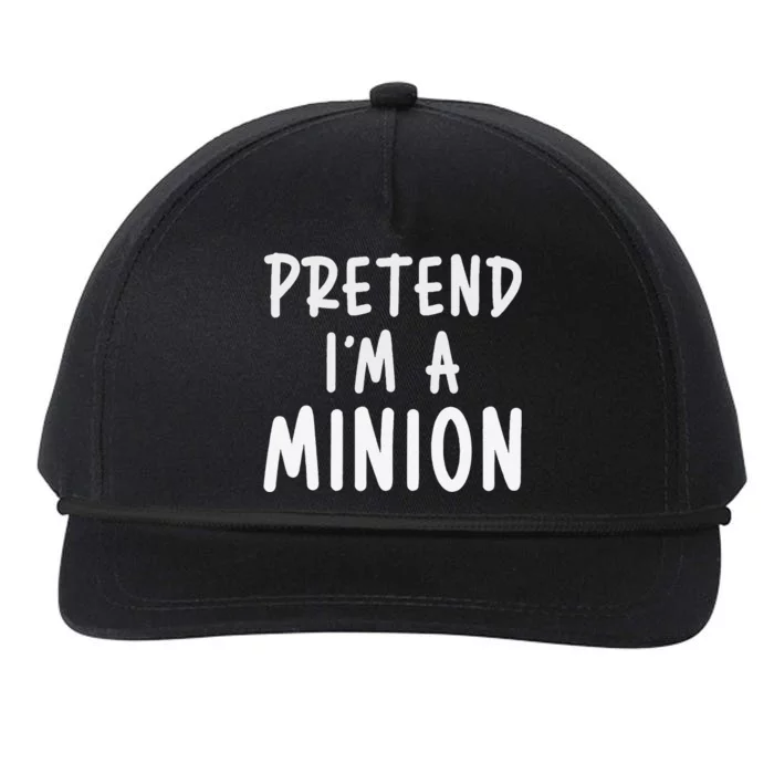 Pretend IM A Minion Costume Party Funny Halloween Minion Snapback Five-Panel Rope Hat