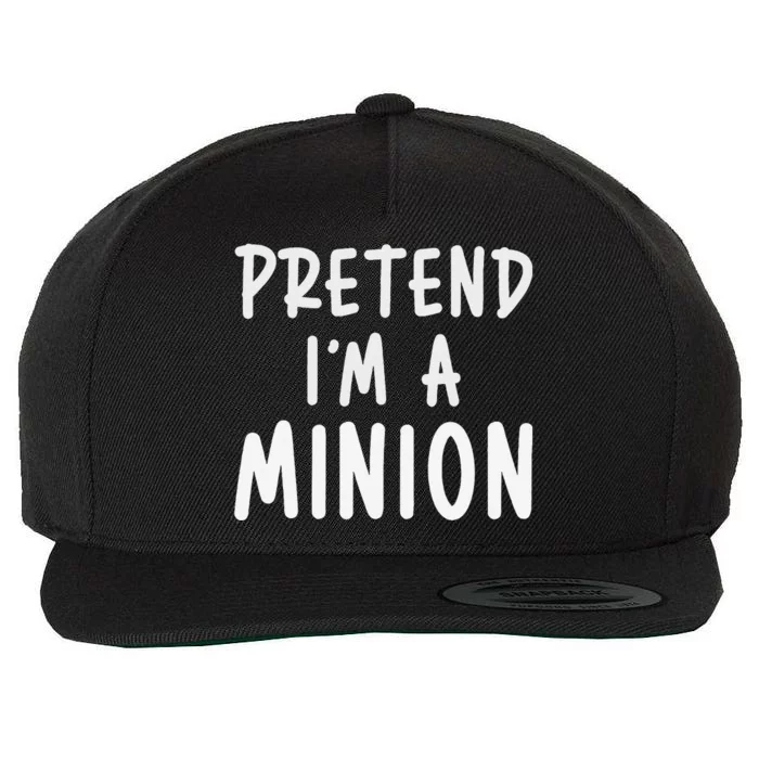 Pretend IM A Minion Costume Party Funny Halloween Minion Wool Snapback Cap