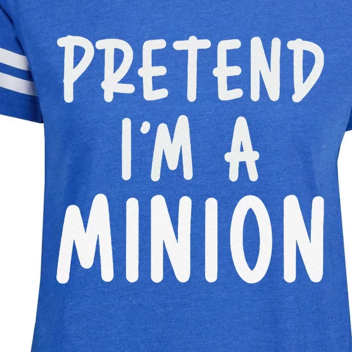 Pretend IM A Minion Costume Party Funny Halloween Minion Enza Ladies Jersey Football T-Shirt