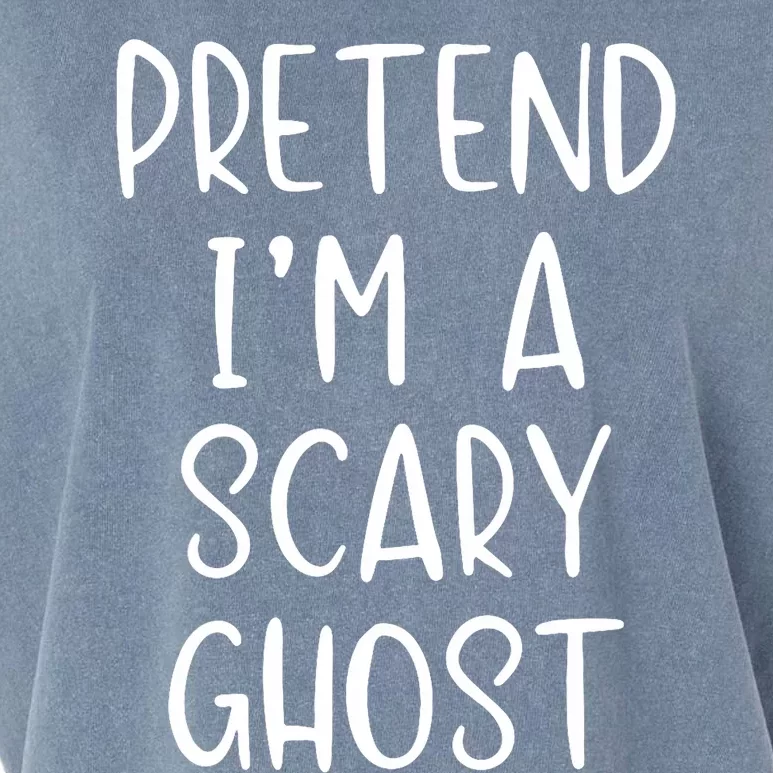 Pretend IM A Scary Ghost Costume Halloween Lazy Quick Garment-Dyed Women's Muscle Tee