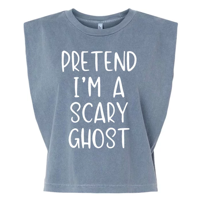 Pretend IM A Scary Ghost Costume Halloween Lazy Quick Garment-Dyed Women's Muscle Tee