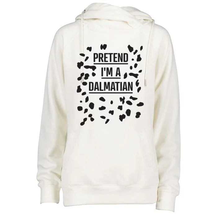 Pretend Im A Dalmatian Funny Lazy Halloween Costume Womens Funnel Neck Pullover Hood