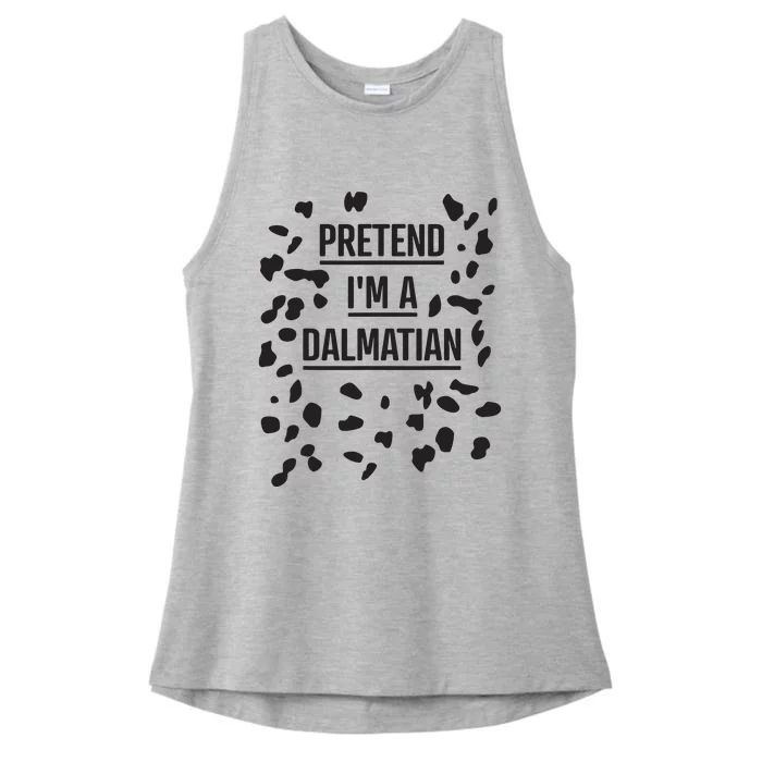 Pretend Im A Dalmatian Funny Lazy Halloween Costume Ladies Tri-Blend Wicking Tank