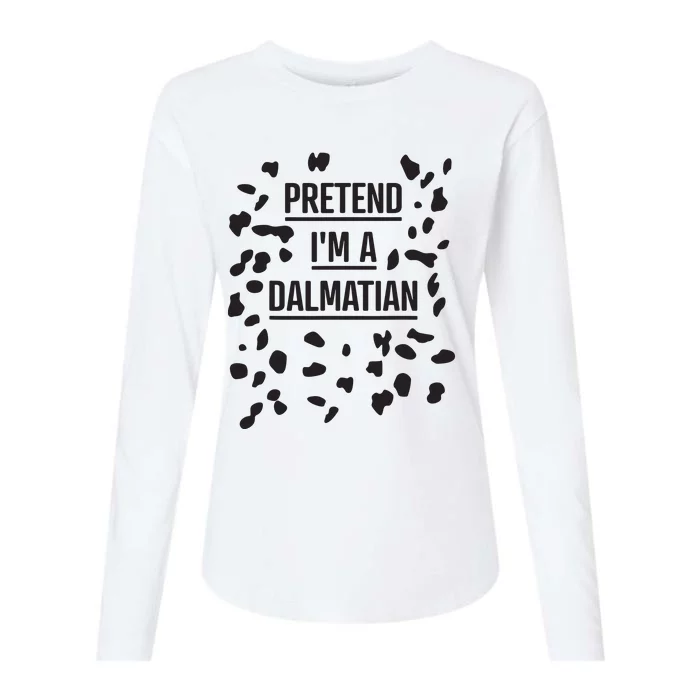 Pretend Im A Dalmatian Funny Lazy Halloween Costume Womens Cotton Relaxed Long Sleeve T-Shirt