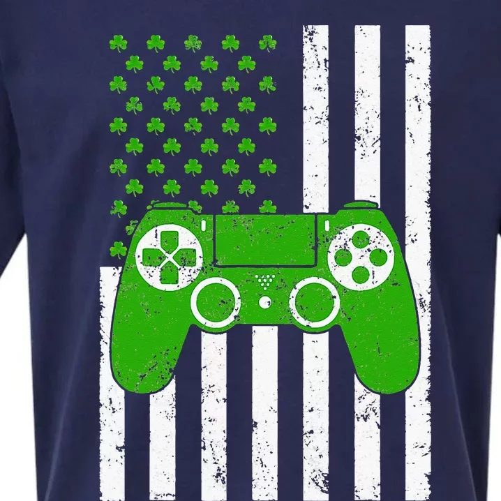 Patriotic Irish American Flag Video Game St. Patrick's Day Sueded Cloud Jersey T-Shirt