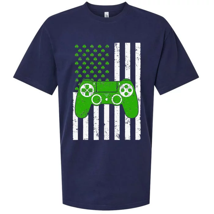 Patriotic Irish American Flag Video Game St. Patrick's Day Sueded Cloud Jersey T-Shirt