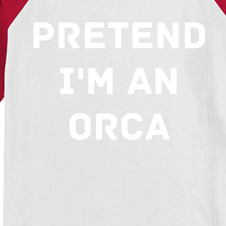 Pretend Im An Orca Costume Lazy Funny Halloween Party Kids Colorblock Raglan Jersey