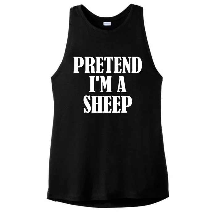 Pretend Im A Shep Funny Lazy Halloween Ladies Tri-Blend Wicking Tank