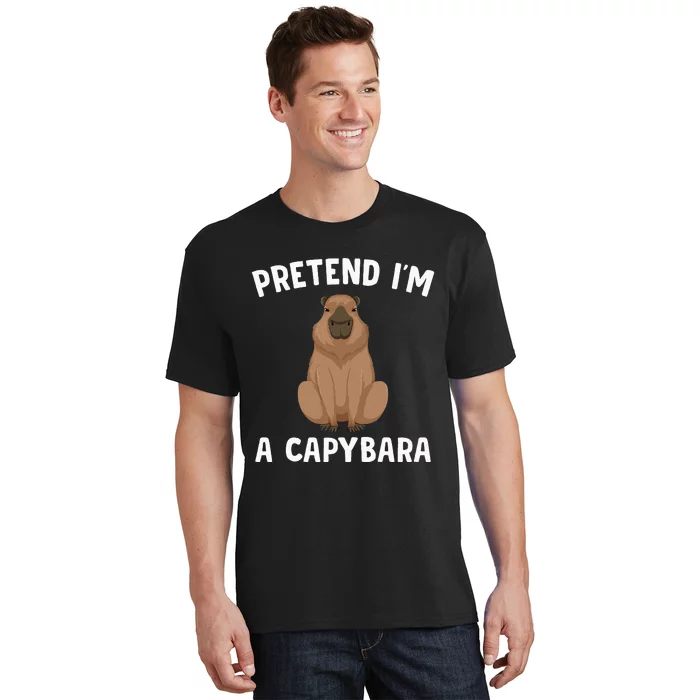 Pretend IM A Capybara Funny Lazy Halloween Costume T-Shirt