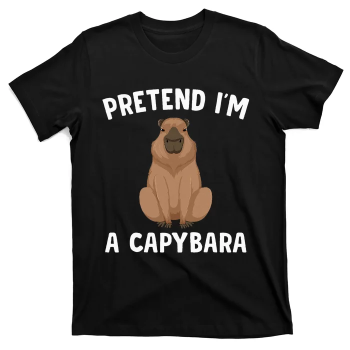 Pretend IM A Capybara Funny Lazy Halloween Costume T-Shirt