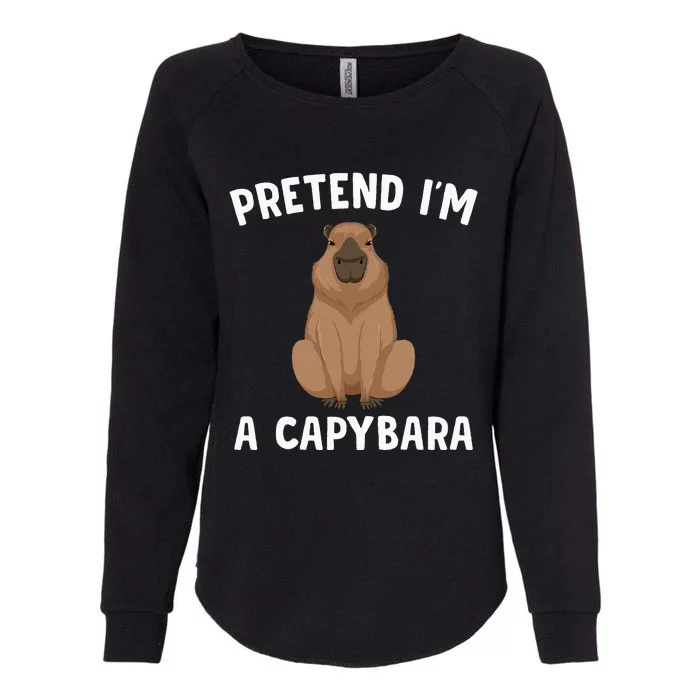 Pretend IM A Capybara Funny Lazy Halloween Costume Womens California Wash Sweatshirt