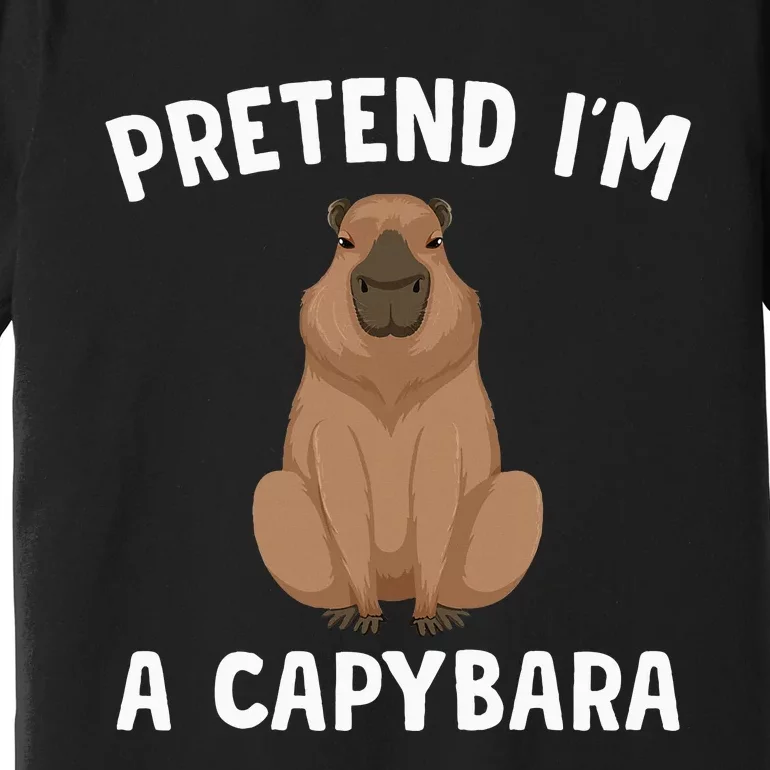 Pretend IM A Capybara Funny Lazy Halloween Costume Premium T-Shirt