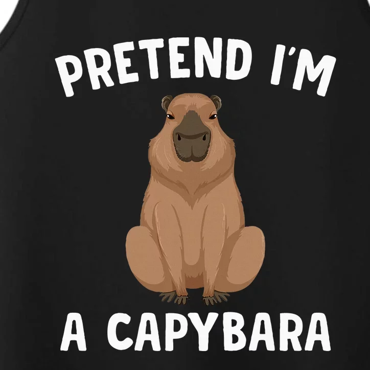 Pretend IM A Capybara Funny Lazy Halloween Costume Performance Tank