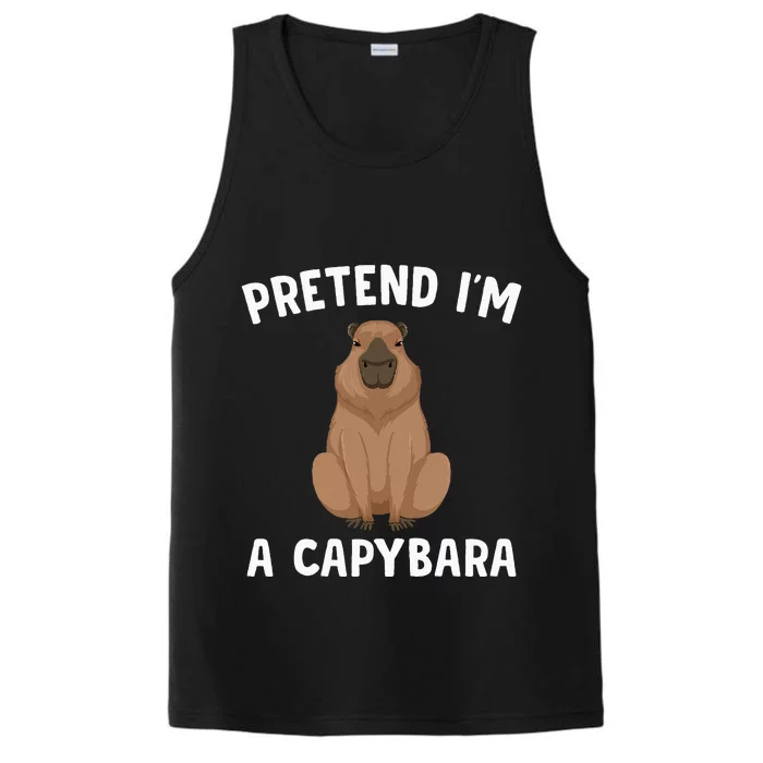 Pretend IM A Capybara Funny Lazy Halloween Costume Performance Tank