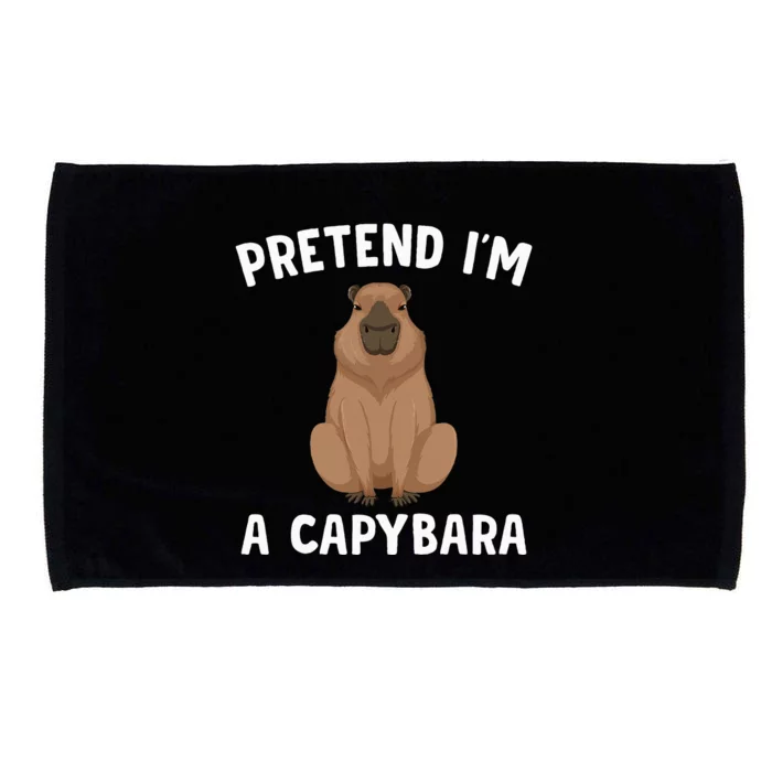 Pretend IM A Capybara Funny Lazy Halloween Costume Microfiber Hand Towel