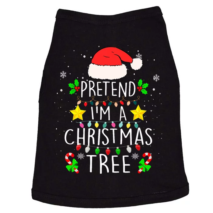 Pretend IM A Christmas Tree Funny Lazy Halloween Costume Doggie Tank