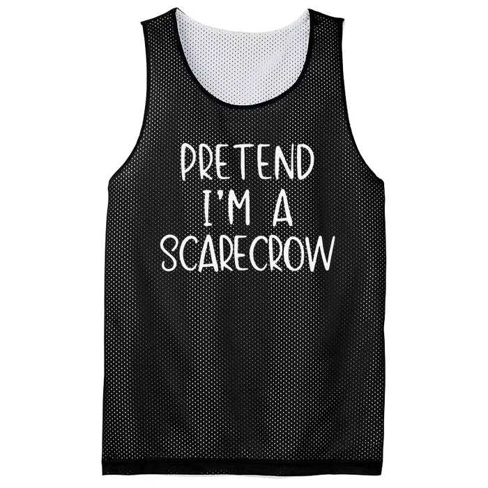 Pretend IM A Scarecrow Costume Halloween Lazy Quick Funny Mesh Reversible Basketball Jersey Tank