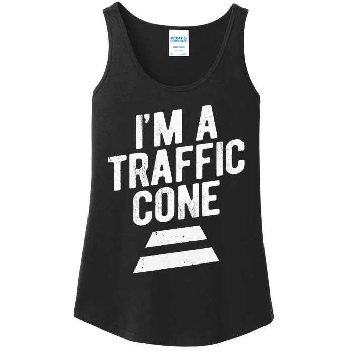 PRETEND IM A TRAFFIC CONE Funny Lazy Halloween Costume Ladies Essential Tank