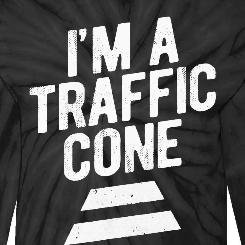 PRETEND IM A TRAFFIC CONE Funny Lazy Halloween Costume Tie-Dye Long Sleeve Shirt