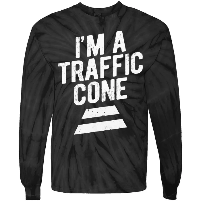 PRETEND IM A TRAFFIC CONE Funny Lazy Halloween Costume Tie-Dye Long Sleeve Shirt