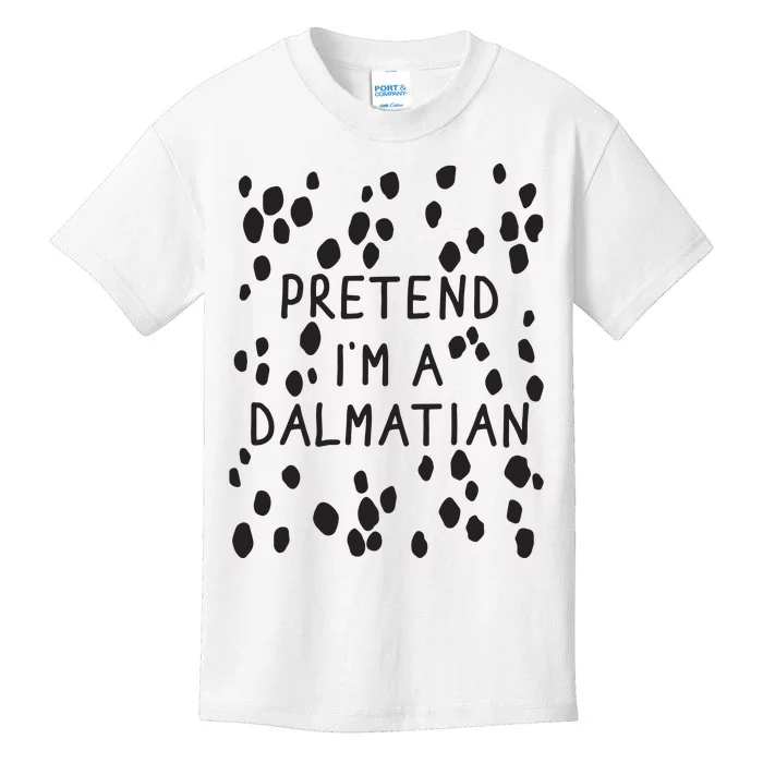 Pretend I'm A Dalmatian Shirt Funny Lazy Halloween Costume Kids T-Shirt