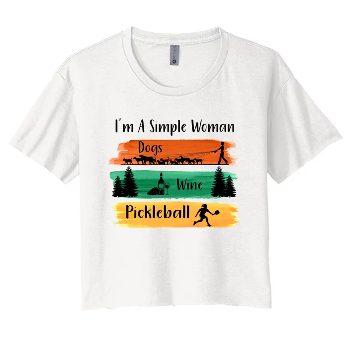 Pickleball I'm A Simple Woman Women's Crop Top Tee