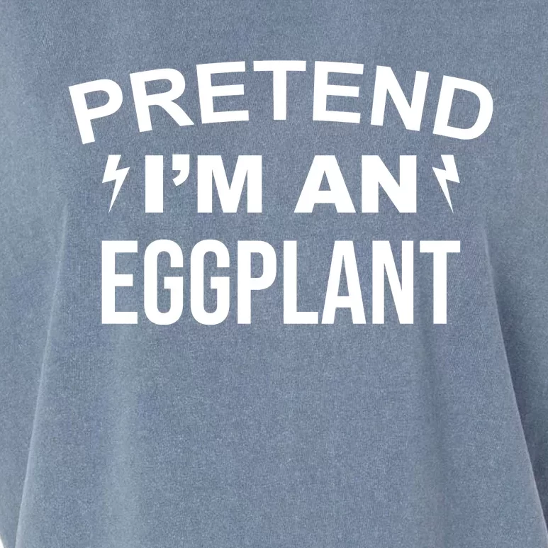 Pretend I'm An Eggplant Lazy Halloween Costume Garment-Dyed Women's Muscle Tee