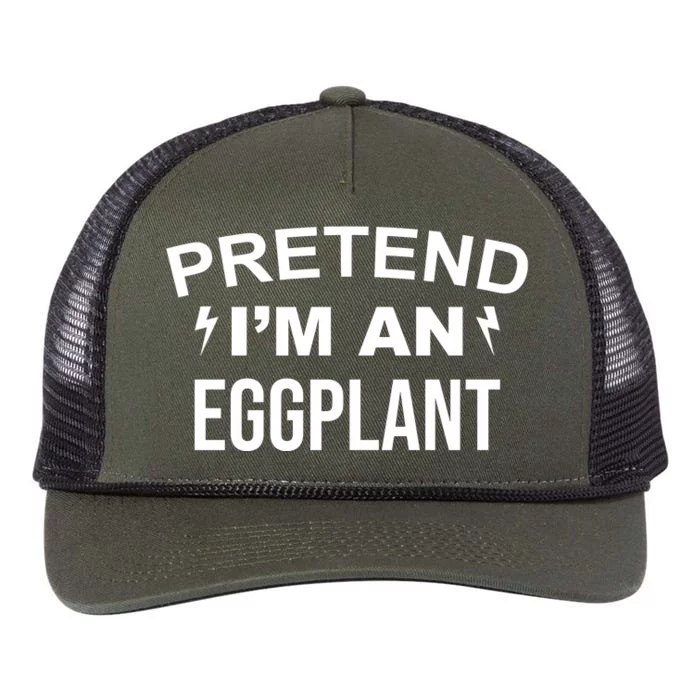 Pretend I'm An Eggplant Lazy Halloween Costume Retro Rope Trucker Hat Cap