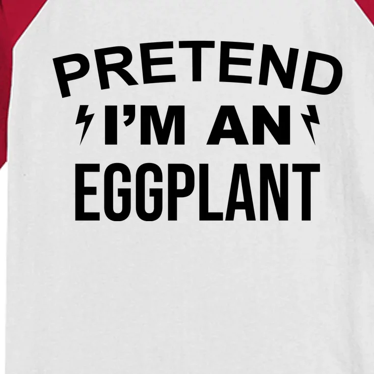 Pretend I'm An Eggplant Lazy Halloween Costume Kids Colorblock Raglan Jersey