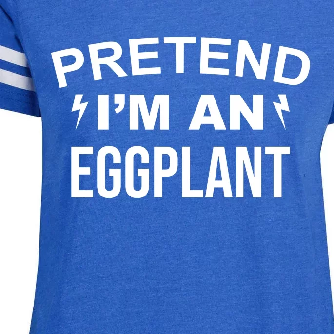 Pretend I'm An Eggplant Lazy Halloween Costume Enza Ladies Jersey Football T-Shirt