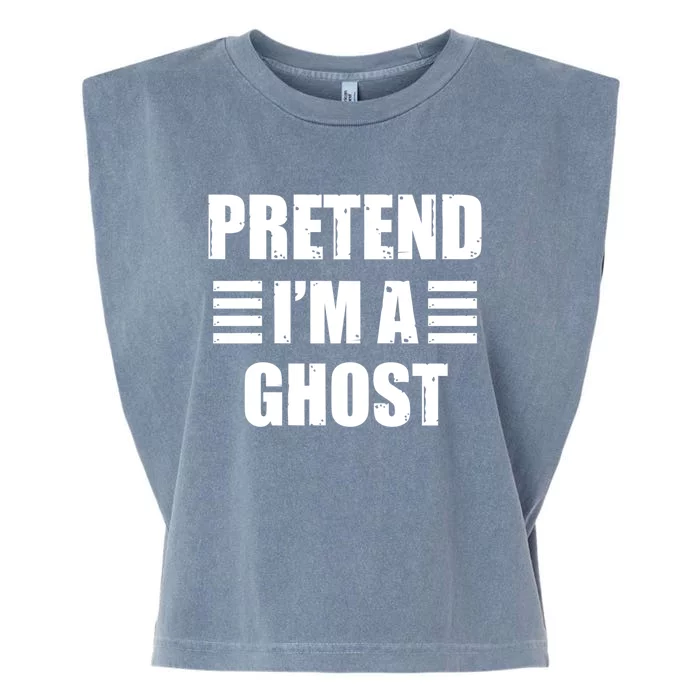 Pretend IM A Ghost Lazy Easy Costume Gift Garment-Dyed Women's Muscle Tee