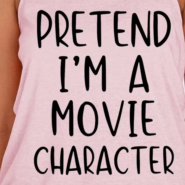 Pretend IM A Movie Character Costume Halloween Simple Funny Women's Knotted Racerback Tank