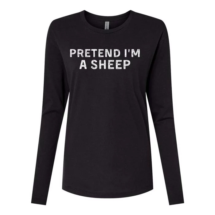 Pretend Im A Shee.P Lamb Halloween Gift Womens Cotton Relaxed Long Sleeve T-Shirt