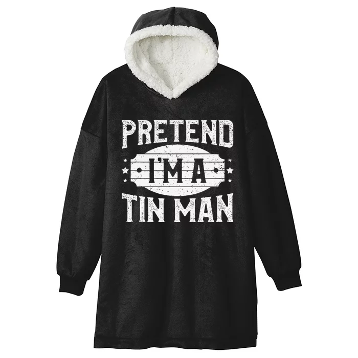 Pretend IM A Tin Man Matching Costume Lazy Halloween Party Hooded Wearable Blanket