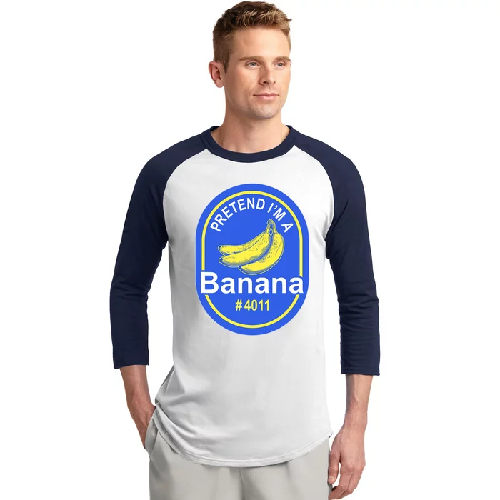 Pretend I'm A Banana Lazy Halloween Last Minute Costume Baseball Sleeve Shirt