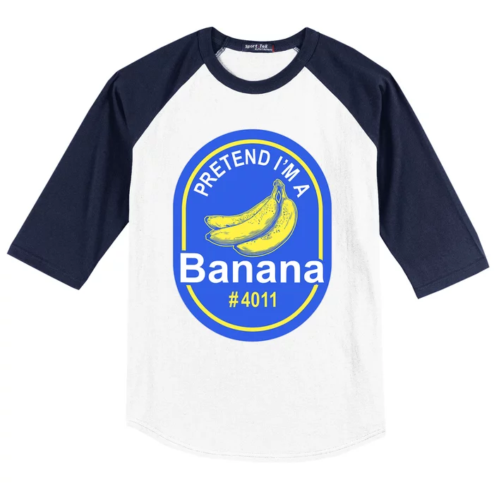 Pretend I'm A Banana Lazy Halloween Last Minute Costume Baseball Sleeve Shirt