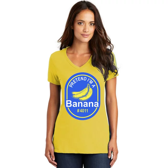 Pretend I'm A Banana Lazy Halloween Last Minute Costume Women's V-Neck T-Shirt