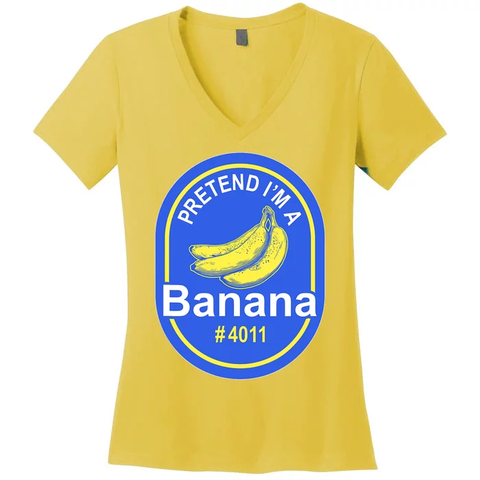 Pretend I'm A Banana Lazy Halloween Last Minute Costume Women's V-Neck T-Shirt