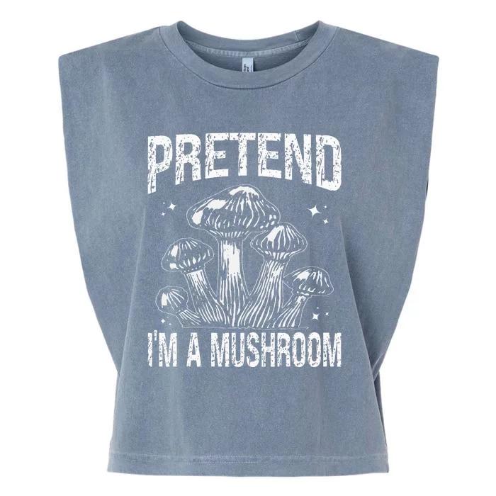 Pretend I'm A Mushroom Funny Lazy Halloween Costume Party Garment-Dyed Women's Muscle Tee