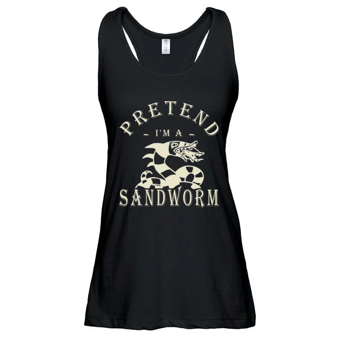 Pretend IM A Sandworm Funny Halloween Party Costume Ladies Essential Flowy Tank