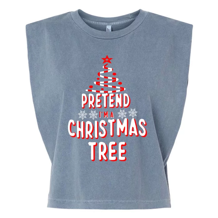 Pretend Im A Christmas Tree Easy Fun Costume Garment-Dyed Women's Muscle Tee